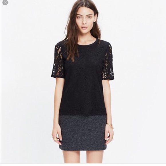 Madewell Lace Refined Tee - Picture 2 of 7